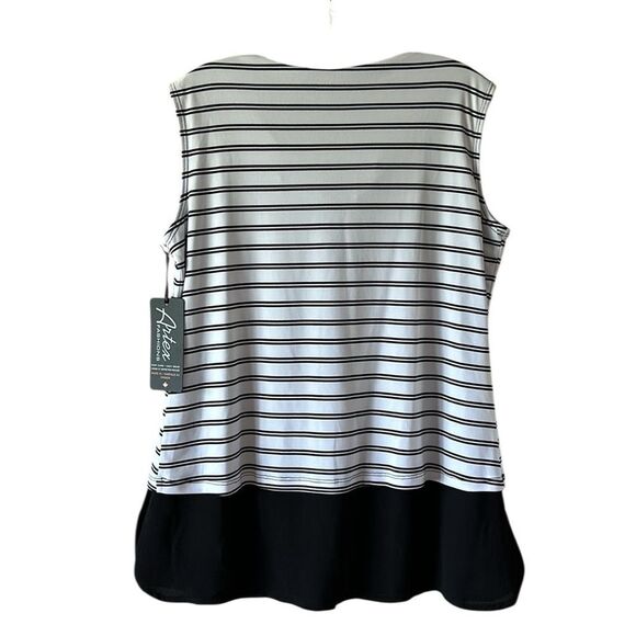 NEW Artex Fashions Black And White Tunic Top - Picture 4 of 5